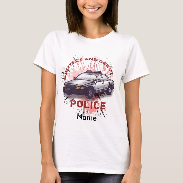 Police Car Protect T-Shirt (Front)