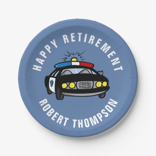 Police Car Retirement Party Paper Plates