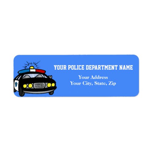 Police Car Return Address Label