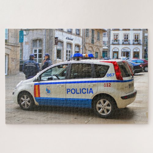 Police car Santiago de Compostela Spain Jigsaw Puzzle