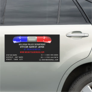 Police Car Siren, Police Officer, Law Enforcement Car Magnet