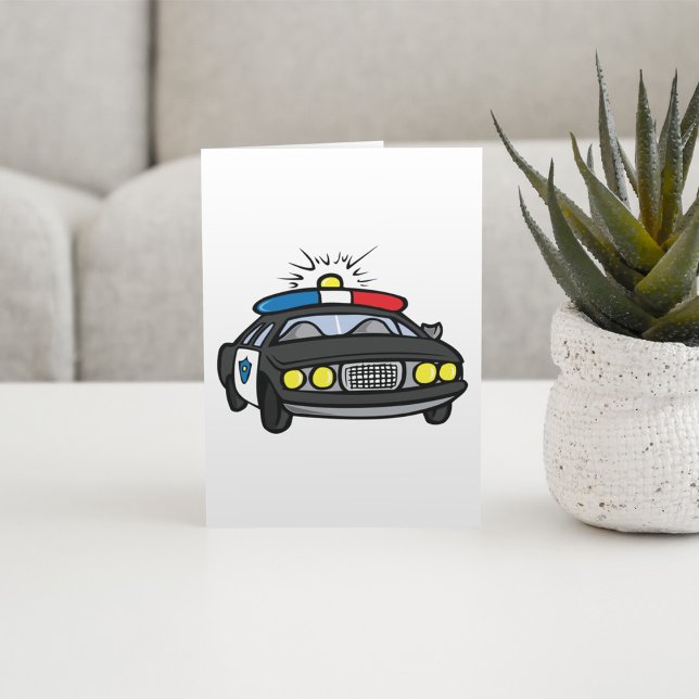 Police Car with Flashing Siren Lights Card (Creator Uploaded)