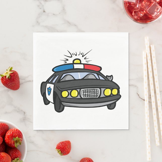 Police Car with Flashing Siren Lights Napkins (Creator Uploaded)