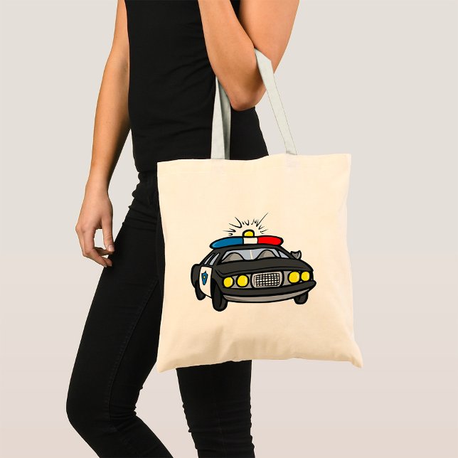 Police Car with Flashing Siren Lights Tote Bag (Creator Uploaded)