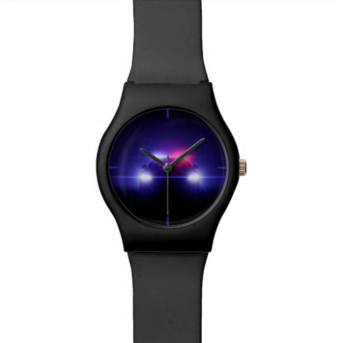 Police Car With Full Lights Watch