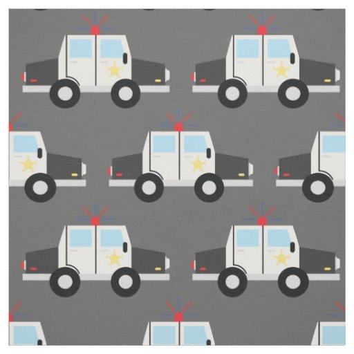 Police Cars Cute Kids Vehicles Boys Fabric