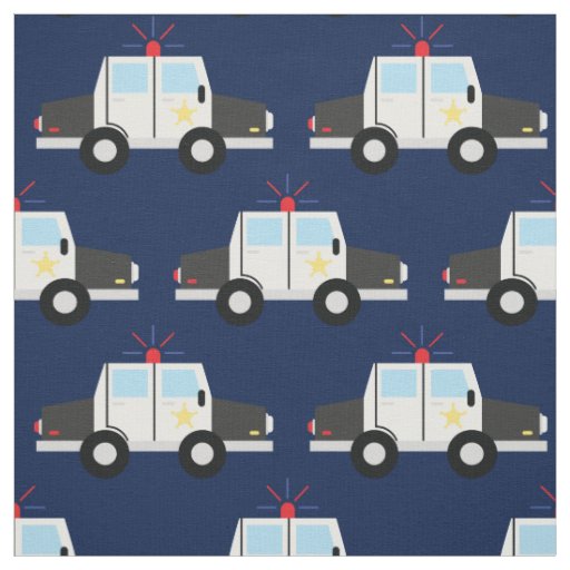 Police Cars Cute Kids Vehicles Boys Fabric