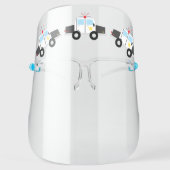 Police Cars Cute Vehicles Cartoon Face Shield (Front)