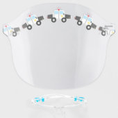 Police Cars Cute Vehicles Cartoon Face Shield (Front w/Glasses)