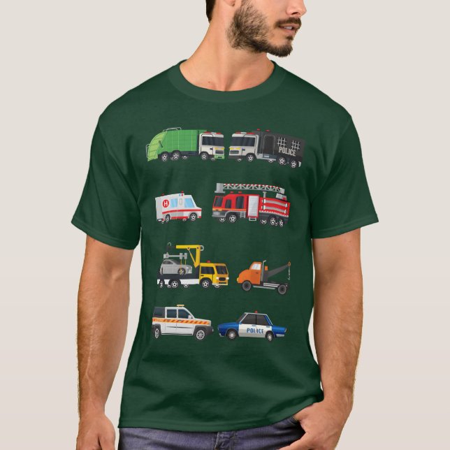 Police Cars Fireruck Ambulance retro gift T-Shirt (Front)