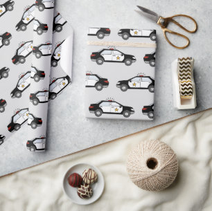 Police Cars Wrapping Paper