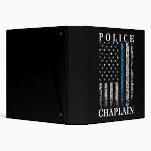 Police Chaplain American Flag 3 Ring Binder