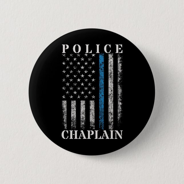 Police Chaplain American Flag Button (Front)