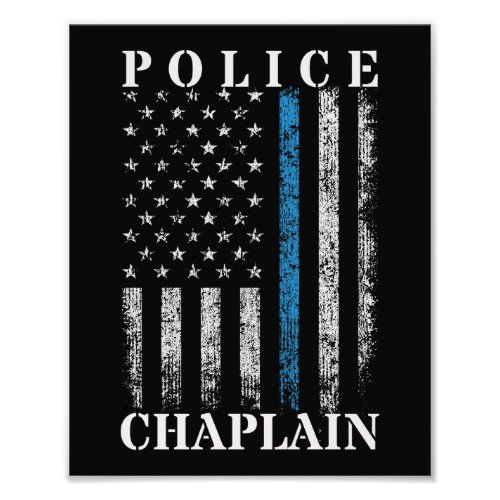 Police Chaplain American Flag Photo Print