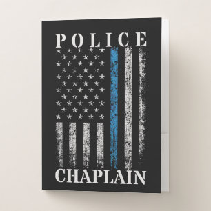Police Chaplain American Flag Pocket Folder
