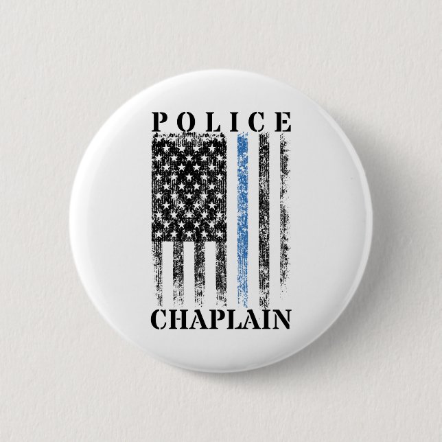 Police Chaplain American USA Flag Button (Front)