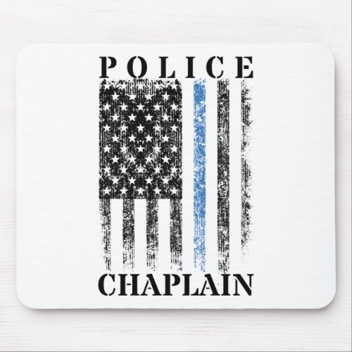 Police Chaplain American USA Flag Mouse Pad