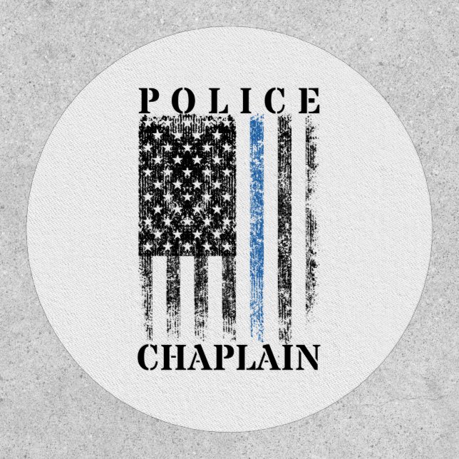 Police Chaplain American USA Flag Patch (Front)