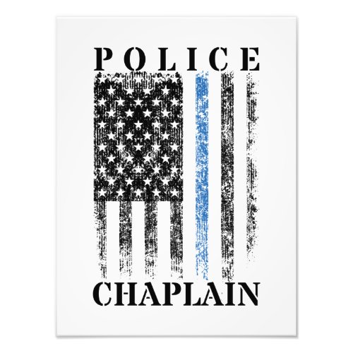 Police Chaplain American USA Flag Photo Print