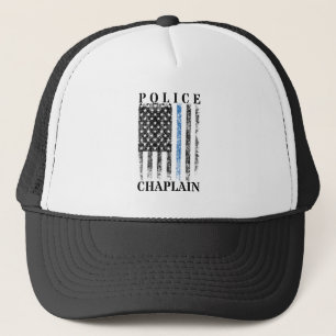 Police Chaplain American USA Flag Trucker Hat