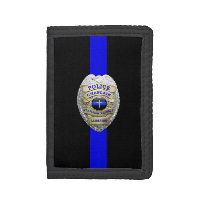 Police Chaplain Badge Trifold Wallet (Front Vertical)