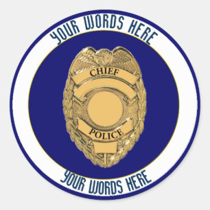 Police Chief Badge Shield Custom Classic Round Sticker