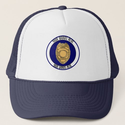 Police Chief Badge Shield Custom Trucker Hat