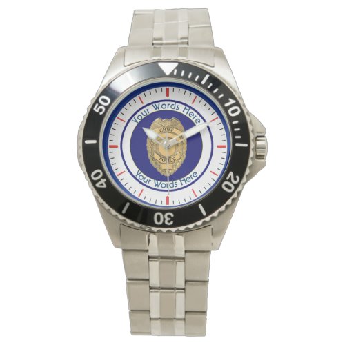 Police Chief Badge Shield Custom Watch