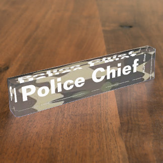 Police Chief camo desk name plate