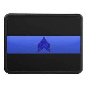 Police Chief Rank- Thin Blue Line Hitch Cover