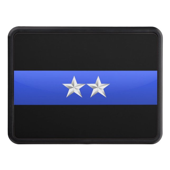 Police Chief Rank- Thin Blue Line Hitch Cover (Front)