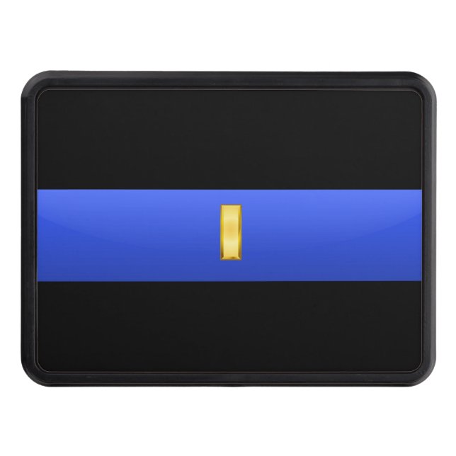 Police Chief Rank- Thin Blue Line Hitch Cover (Front)