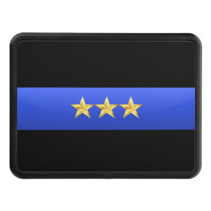 Police Chief Rank- Thin Blue Line Hitch Cover
