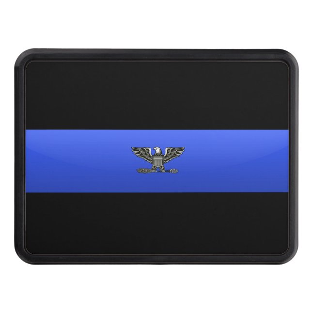 Police Chief Rank- Thin Blue Line Hitch Cover (Front)