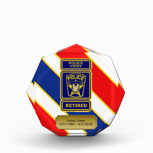 Police Chief Retired Badge Acrylic Award