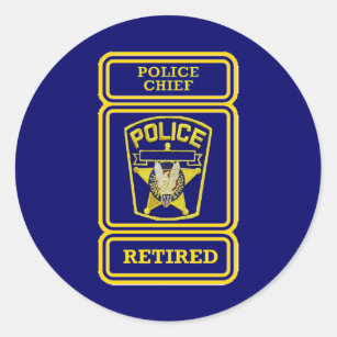 Police Chief Retired Badge Classic Round Sticker