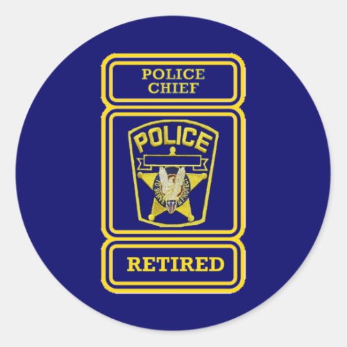 Police Chief Retired Badge Classic Round Sticker