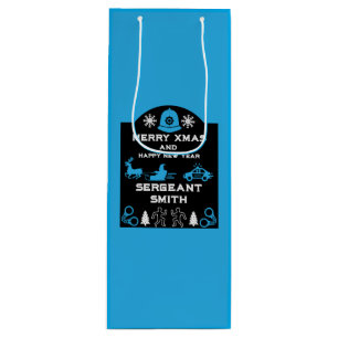 Police Christmas Decorative Bottle Wine Gift Bag