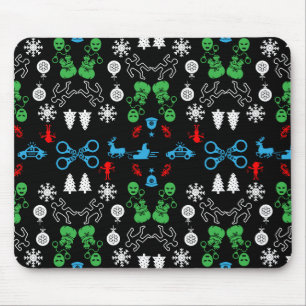 Police Christmas Decorative Mouse Pad