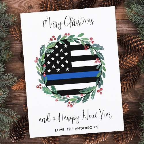 Police Christmas Thin Blue Line Budget Holiday