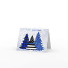Police Christmas Thin Blue Line Glitter Plaid Tree