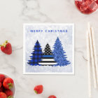Police Christmas Thin Blue Line Plaid Glitter Tree