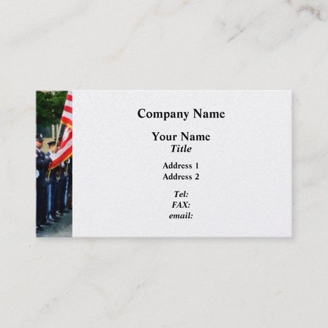 Police Color Guard  - Platinum Finish Business Card (Front)