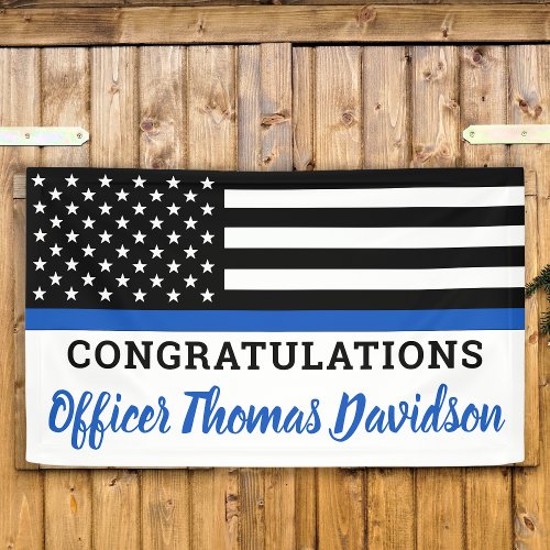 Police Congratulations Graduation Thin Blue Line Banner