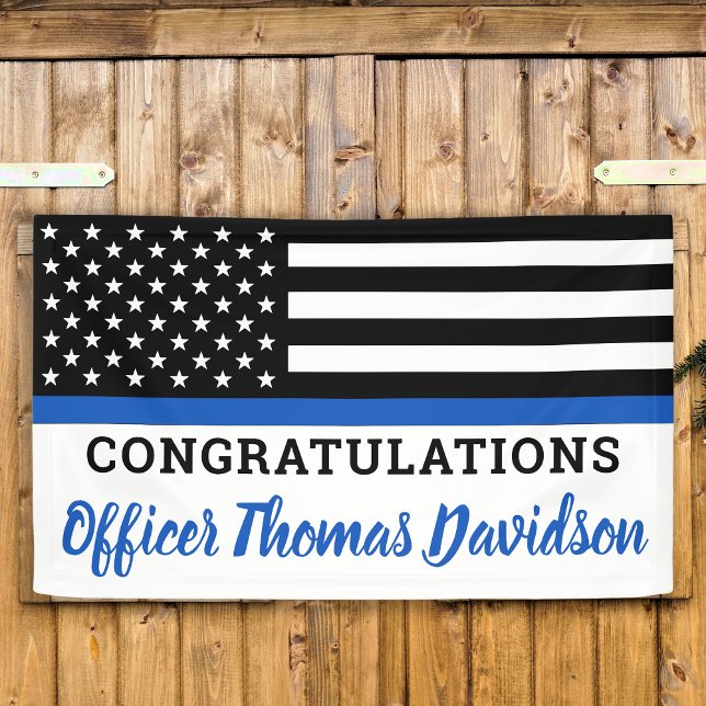 Police Congratulations Graduation Thin Blue Line Banner (Creator Uploaded)