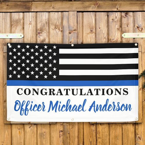 Police Congratulations Retirement Graduation Party Banner