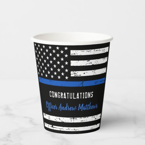 Police Congratulations Thin Blue Line Party Paper Cups