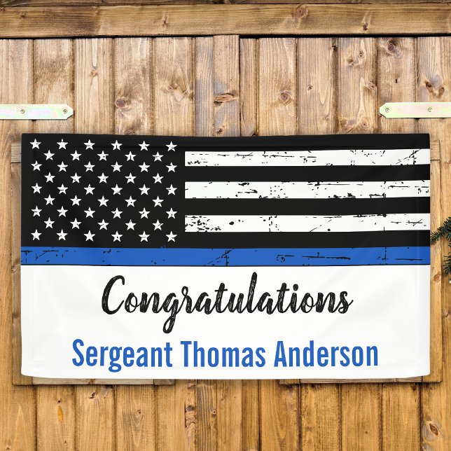 Police Congratulations Thin Blue Line Retirement P Banner (Creator Uploaded)