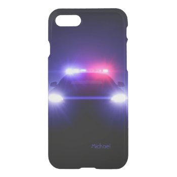 Police Cop   Car Full Lights Blinking Iphone Se/8/7 Case by zlatkocro at Zazzle