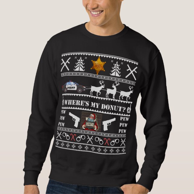 Police Cop Deputy Sheriff Ugly Christmas Sweater (Front)